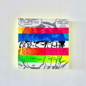 Obra estilo pop art, retro inspirada en los cómics americanos 25 x25 cm