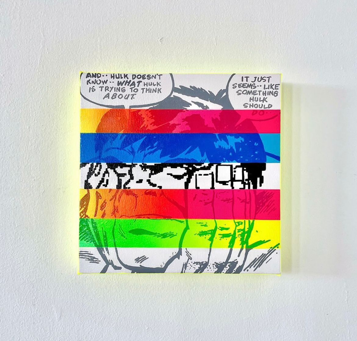 Obra estilo pop art, retro inspirada en los cómics americanos 25 x25 cm